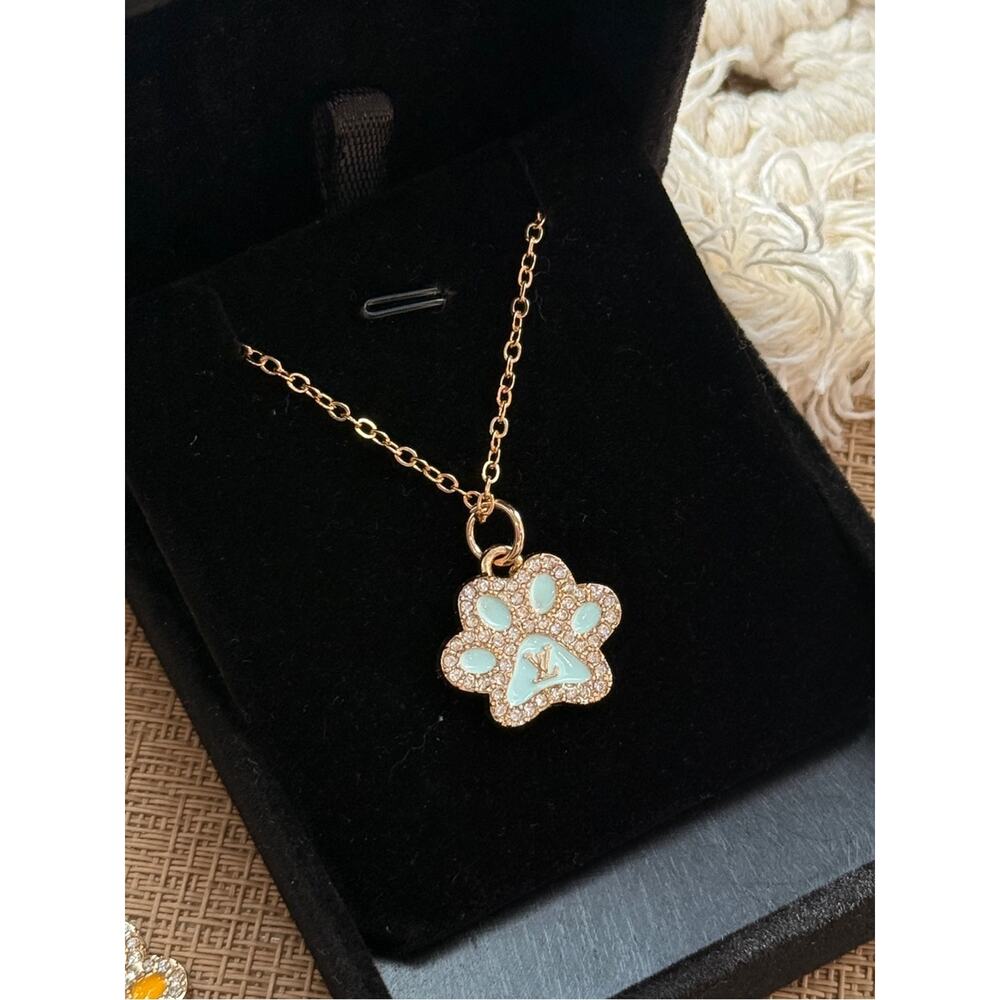 ONLY 1! Vintage Paw LV logo Upcycled Necklace - Picture 2 of 3